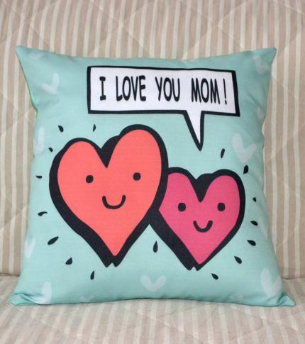 Подушка с фотопечатью I love you mom 40*40см